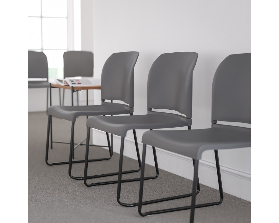 BLNK - HERCULES Series Full Back Contoured Stack Chair with Black Powder Coated Sled Base