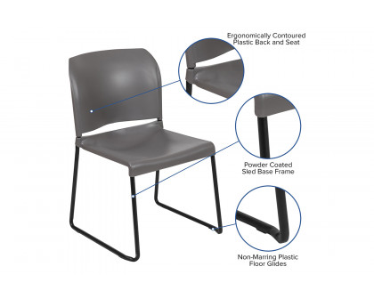 BLNK - HERCULES Series Full Back Contoured Stack Chair with Black Powder Coated Sled Base