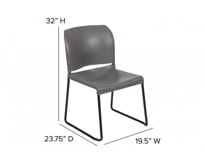 BLNK - HERCULES Series Full Back Contoured Stack Chair with Black Powder Coated Sled Base