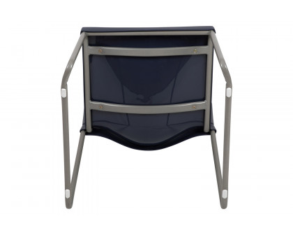 BLNK HERCULES Series Full Back Contoured Stack Chair with Gray Powder Coated Sled Base - Navy