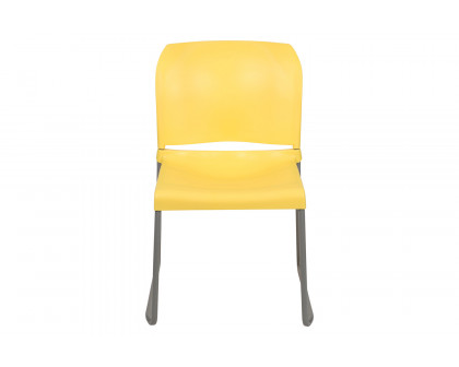 BLNK HERCULES Series Full Back Contoured Stack Chair with Gray Powder Coated Sled Base - Yellow