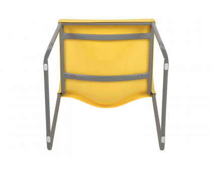 BLNK HERCULES Series Full Back Contoured Stack Chair with Gray Powder Coated Sled Base - Yellow