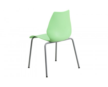 BLNK™ HERCULES Series Stack Chair with Lumbar Support and Silver Frame - Green