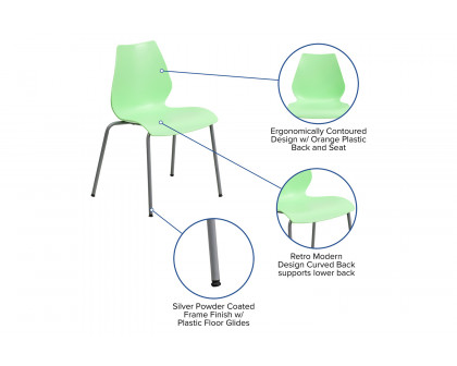 BLNK™ HERCULES Series Stack Chair with Lumbar Support and Silver Frame - Green