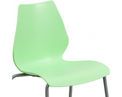 BLNK™ HERCULES Series Stack Chair with Lumbar Support and Silver Frame - Green