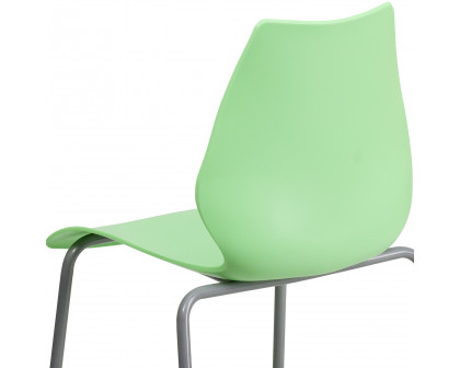 BLNK™ HERCULES Series Stack Chair with Lumbar Support and Silver Frame - Green