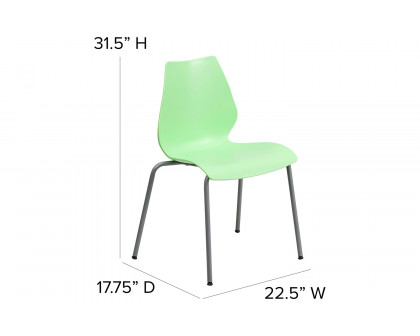 BLNK™ HERCULES Series Stack Chair with Lumbar Support and Silver Frame - Green