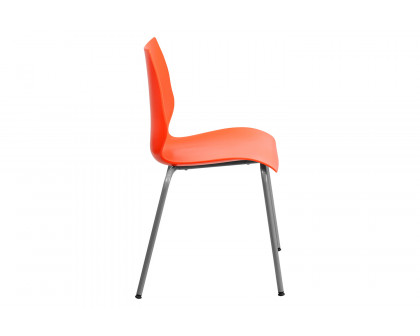 BLNK HERCULES Series Stack Chair with Lumbar Support and Silver Frame - Orange