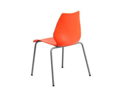 BLNK HERCULES Series Stack Chair with Lumbar Support and Silver Frame - Orange