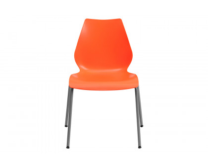 BLNK HERCULES Series Stack Chair with Lumbar Support and Silver Frame - Orange