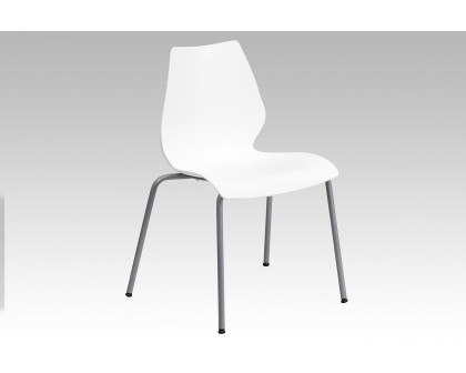 BLNK HERCULES Series Stack Chair with Lumbar Support and Silver Frame