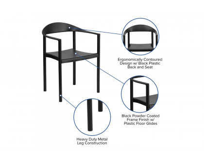 BLNK™ HERCULES Series Plastic Cafe Stack Chair - Black