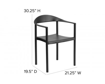 BLNK™ HERCULES Series Plastic Cafe Stack Chair - Black