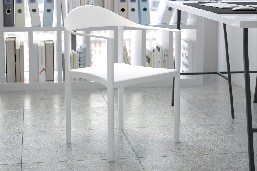 BLNK™ HERCULES Series Plastic Cafe Stack Chair - White