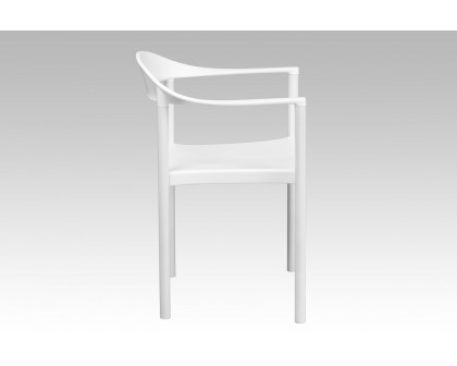 BLNK™ HERCULES Series Plastic Cafe Stack Chair - White