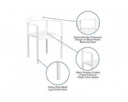 BLNK™ HERCULES Series Plastic Cafe Stack Chair - White