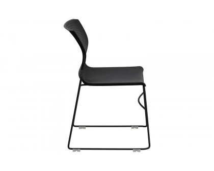 BLNK HERCULES Series Full Back Stack Chair with Powder Coated Frame - Black