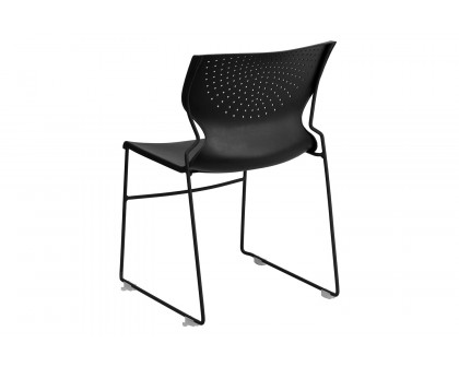 BLNK HERCULES Series Full Back Stack Chair with Powder Coated Frame - Black