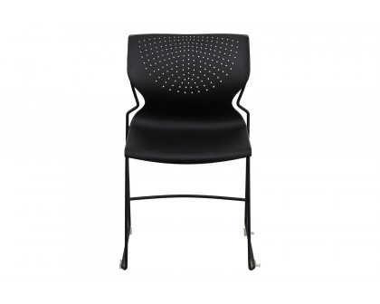 BLNK HERCULES Series Full Back Stack Chair with Powder Coated Frame - Black