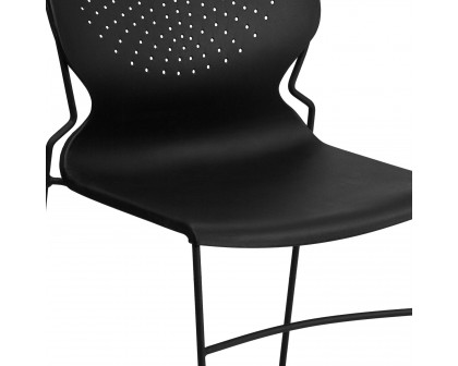 BLNK HERCULES Series Full Back Stack Chair with Powder Coated Frame - Black