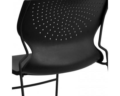 BLNK HERCULES Series Full Back Stack Chair with Powder Coated Frame - Black