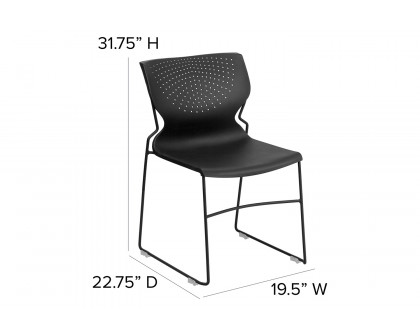 BLNK HERCULES Series Full Back Stack Chair with Powder Coated Frame - Black