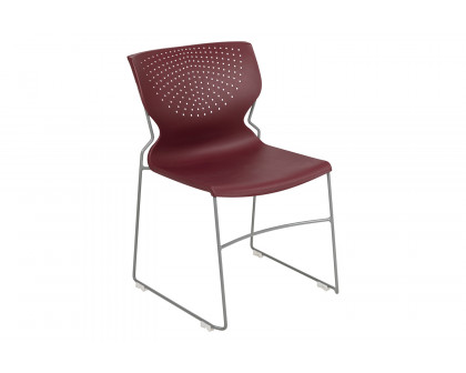 BLNK HERCULES Series Full Back Stack Chair with Gray Powder Coated Frame - Burgundy