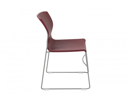 BLNK HERCULES Series Full Back Stack Chair with Gray Powder Coated Frame - Burgundy