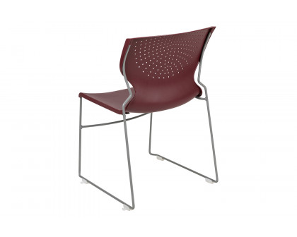 BLNK HERCULES Series Full Back Stack Chair with Gray Powder Coated Frame - Burgundy