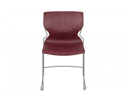 BLNK HERCULES Series Full Back Stack Chair with Gray Powder Coated Frame - Burgundy