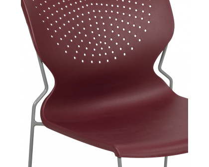 BLNK HERCULES Series Full Back Stack Chair with Gray Powder Coated Frame - Burgundy