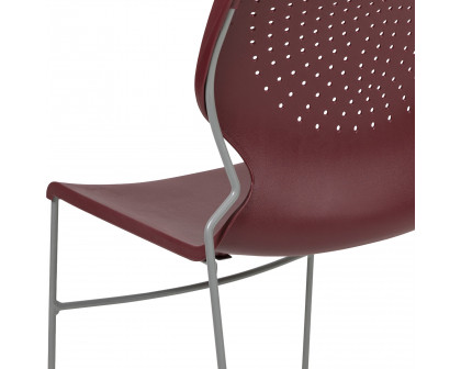 BLNK HERCULES Series Full Back Stack Chair with Gray Powder Coated Frame - Burgundy