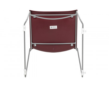 BLNK HERCULES Series Full Back Stack Chair with Gray Powder Coated Frame - Burgundy