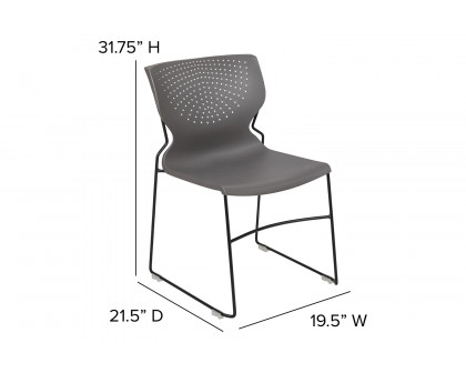 BLNK™ HERCULES Series Full Back Stack Chair with Powder Coated Frame - Gray