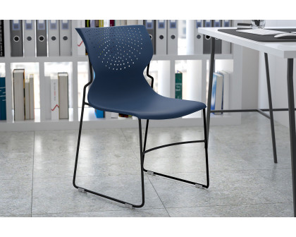 BLNK HERCULES Series Full Back Stack Chair with Gray Powder Coated Frame