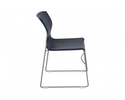 BLNK HERCULES Series Full Back Stack Chair with Gray Powder Coated Frame - Navy