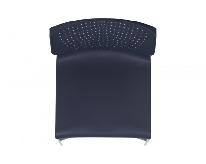 BLNK HERCULES Series Full Back Stack Chair with Gray Powder Coated Frame - Navy