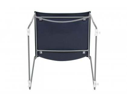 BLNK HERCULES Series Full Back Stack Chair with Gray Powder Coated Frame - Navy