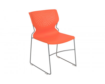 BLNK™ HERCULES Series Full Back Stack Chair with Gray Powder Coated Frame - Orange