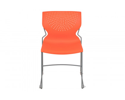 BLNK™ HERCULES Series Full Back Stack Chair with Gray Powder Coated Frame - Orange