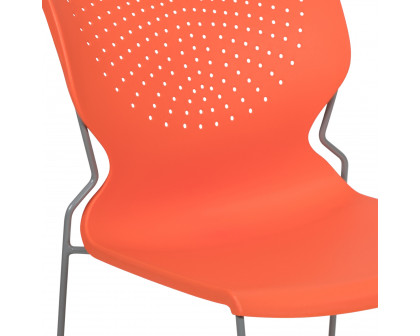 BLNK™ HERCULES Series Full Back Stack Chair with Gray Powder Coated Frame - Orange