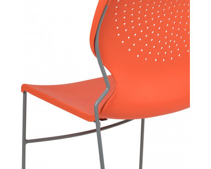 BLNK™ HERCULES Series Full Back Stack Chair with Gray Powder Coated Frame - Orange