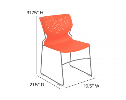 BLNK™ HERCULES Series Full Back Stack Chair with Gray Powder Coated Frame - Orange