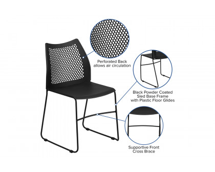 BLNK - HERCULES Series Stack Chair with Air-Vent Back and Powder Coated Sled Base