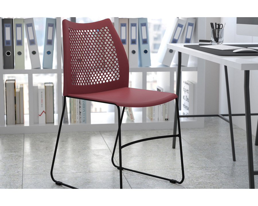 BLNK HERCULES Series Stack Chair with Air-Vent Back and Black Powder Coated Sled Base