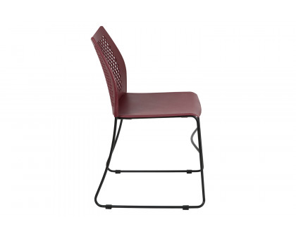 BLNK HERCULES Series Stack Chair with Air-Vent Back and Black Powder Coated Sled Base - Burgundy