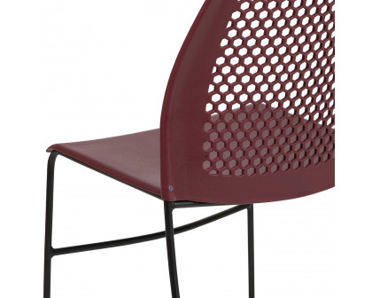 BLNK HERCULES Series Stack Chair with Air-Vent Back and Black Powder Coated Sled Base - Burgundy