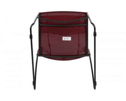 BLNK HERCULES Series Stack Chair with Air-Vent Back and Black Powder Coated Sled Base - Burgundy