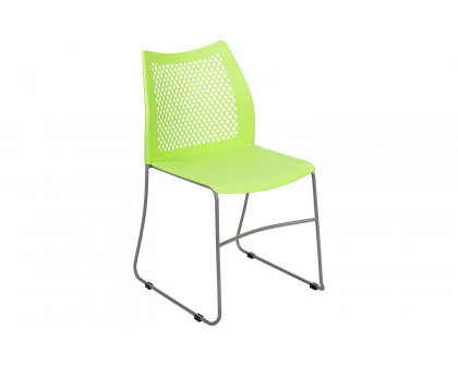 BLNK™ HERCULES Series Stack Chair with Air-Vent Back and Gray Powder Coated Sled Base - Green