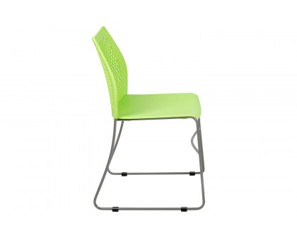 BLNK™ HERCULES Series Stack Chair with Air-Vent Back and Gray Powder Coated Sled Base - Green